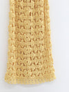 SWAYING 25 Fall/Winter Collection: Crochet-detail wrap-style silk-blend maxi dress SW-SW25AW3B01C2S2-HUANG (Yellow)
